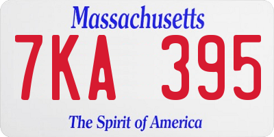MA license plate 7KA395