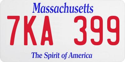 MA license plate 7KA399