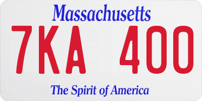 MA license plate 7KA400