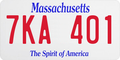 MA license plate 7KA401