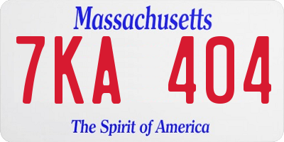 MA license plate 7KA404