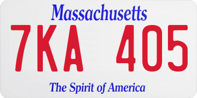 MA license plate 7KA405