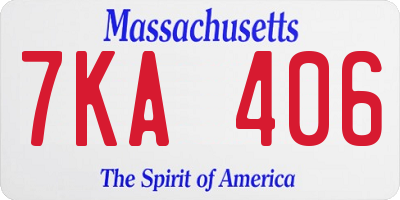MA license plate 7KA406