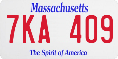 MA license plate 7KA409