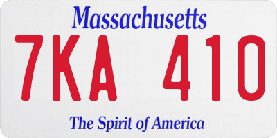MA license plate 7KA410