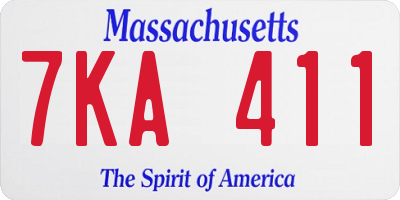 MA license plate 7KA411