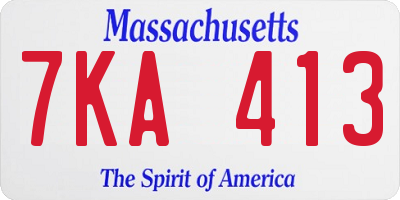 MA license plate 7KA413