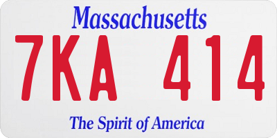 MA license plate 7KA414