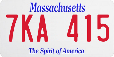 MA license plate 7KA415