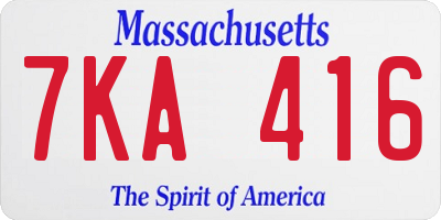 MA license plate 7KA416