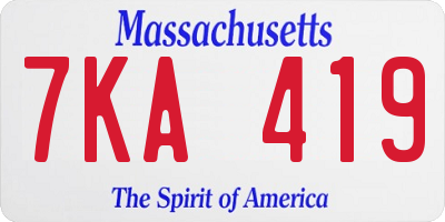 MA license plate 7KA419