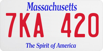 MA license plate 7KA420