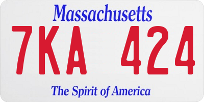 MA license plate 7KA424