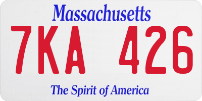 MA license plate 7KA426