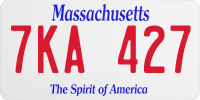 MA license plate 7KA427