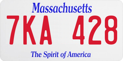 MA license plate 7KA428