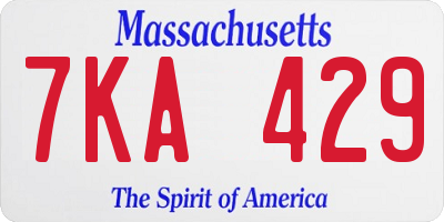 MA license plate 7KA429