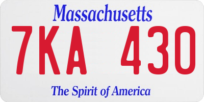 MA license plate 7KA430