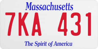 MA license plate 7KA431