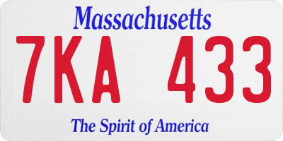 MA license plate 7KA433