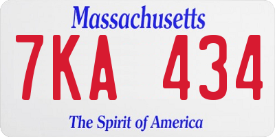 MA license plate 7KA434
