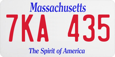 MA license plate 7KA435