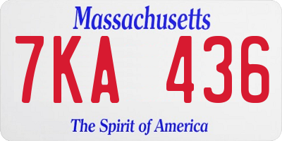 MA license plate 7KA436