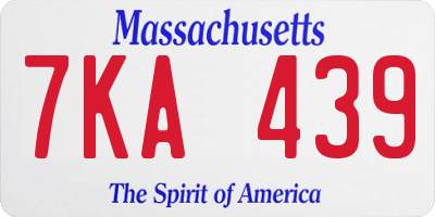 MA license plate 7KA439