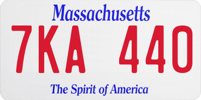 MA license plate 7KA440