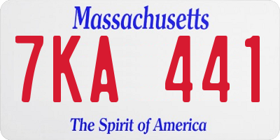 MA license plate 7KA441