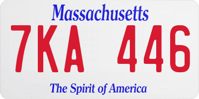 MA license plate 7KA446