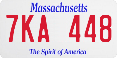 MA license plate 7KA448