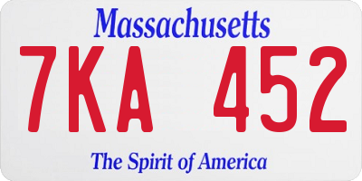 MA license plate 7KA452