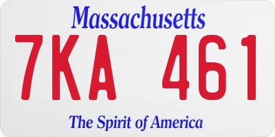 MA license plate 7KA461