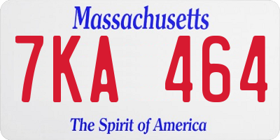 MA license plate 7KA464