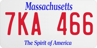 MA license plate 7KA466