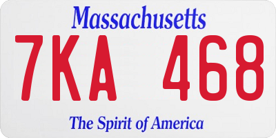 MA license plate 7KA468