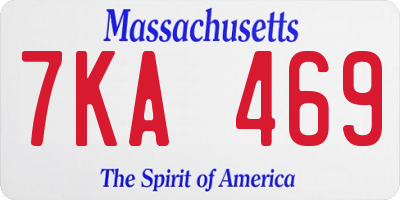 MA license plate 7KA469