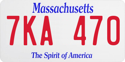 MA license plate 7KA470