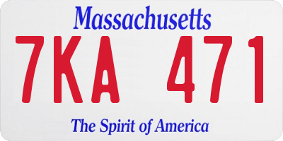 MA license plate 7KA471