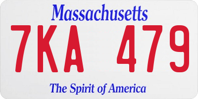 MA license plate 7KA479