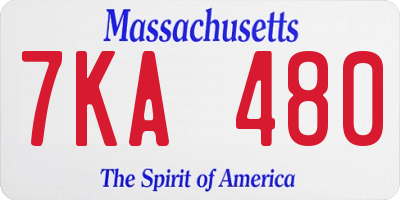MA license plate 7KA480