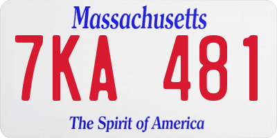 MA license plate 7KA481