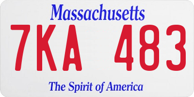MA license plate 7KA483