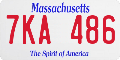 MA license plate 7KA486
