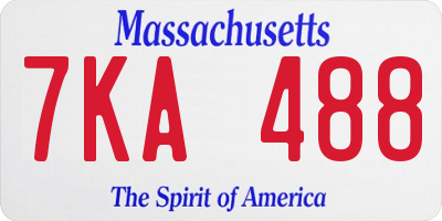 MA license plate 7KA488