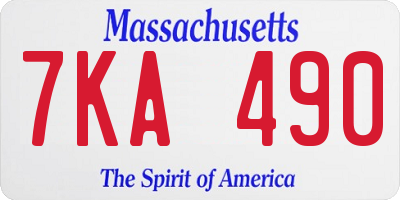 MA license plate 7KA490