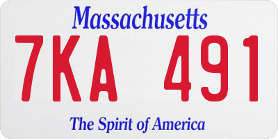 MA license plate 7KA491