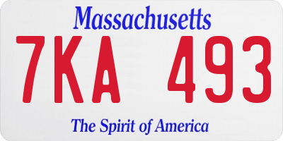 MA license plate 7KA493