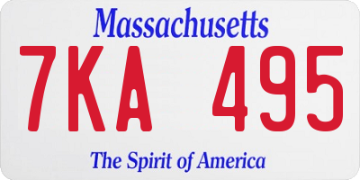 MA license plate 7KA495